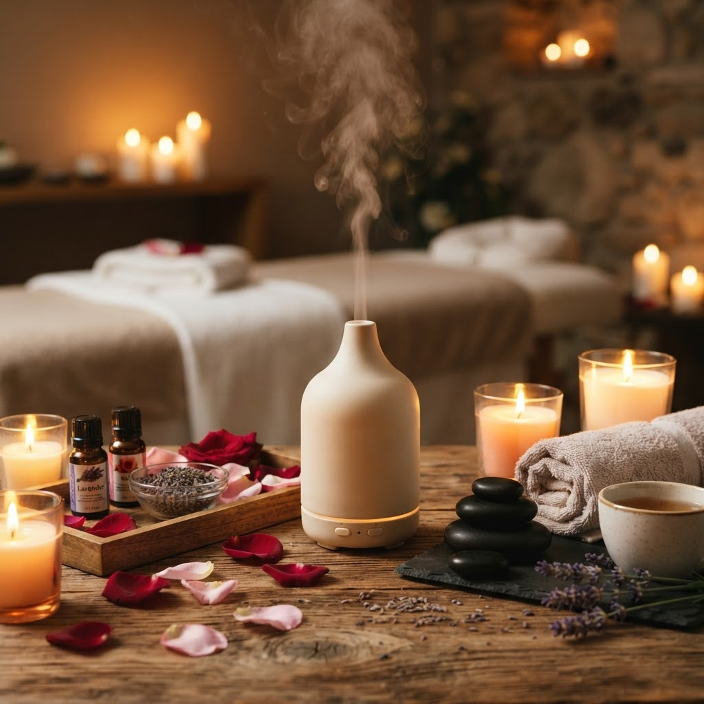 Relaxing aromatherapy spa